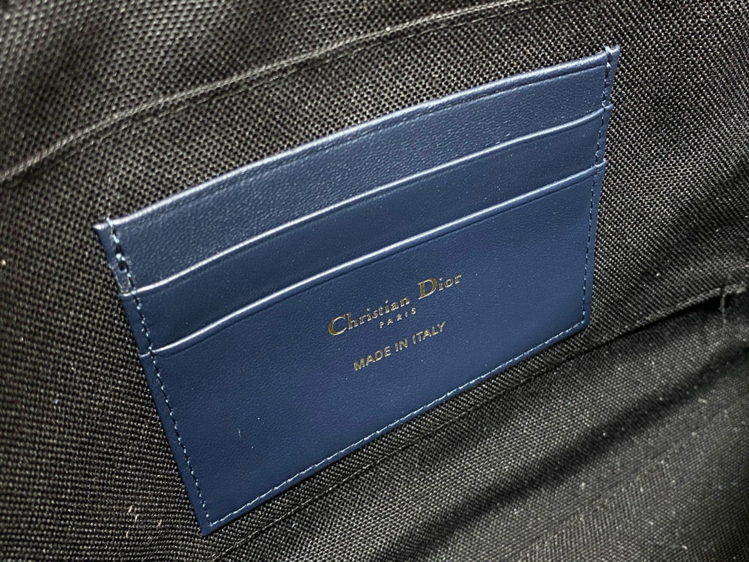 OBLIQUE BOOK TOTE 26 IN DARK BLUE MONOGRAM JACQUARD