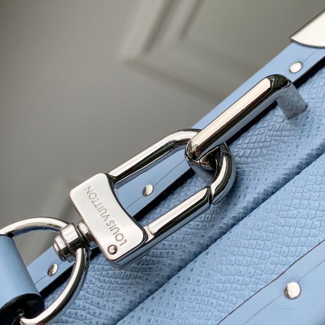 WALLET TRUNK TAIGARAMA 21.5 IN BLUE MONOGRAM COATED CANVAS