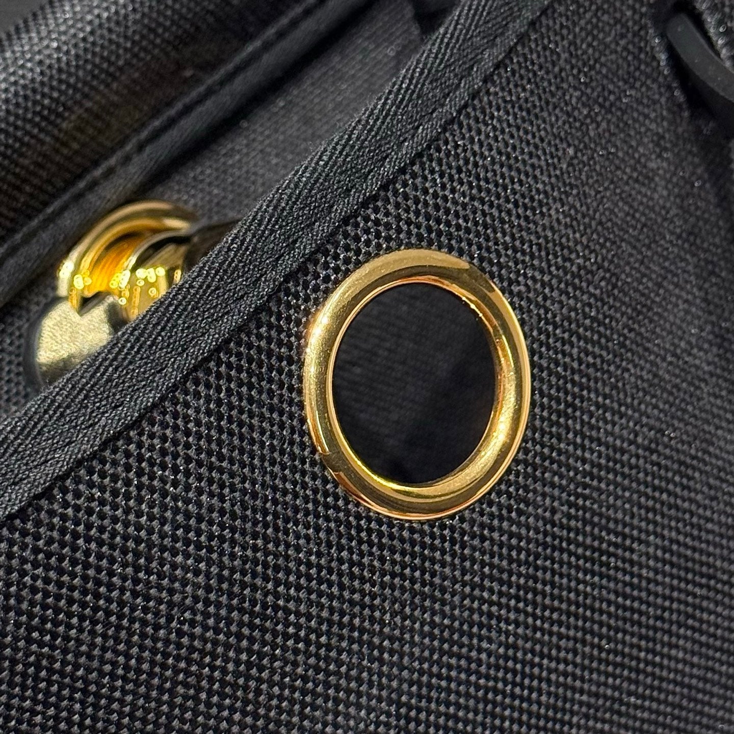 HERMES 25S MINI HERBAG 20 IN FULL BLACK CANVAS GOLD HARDWARE