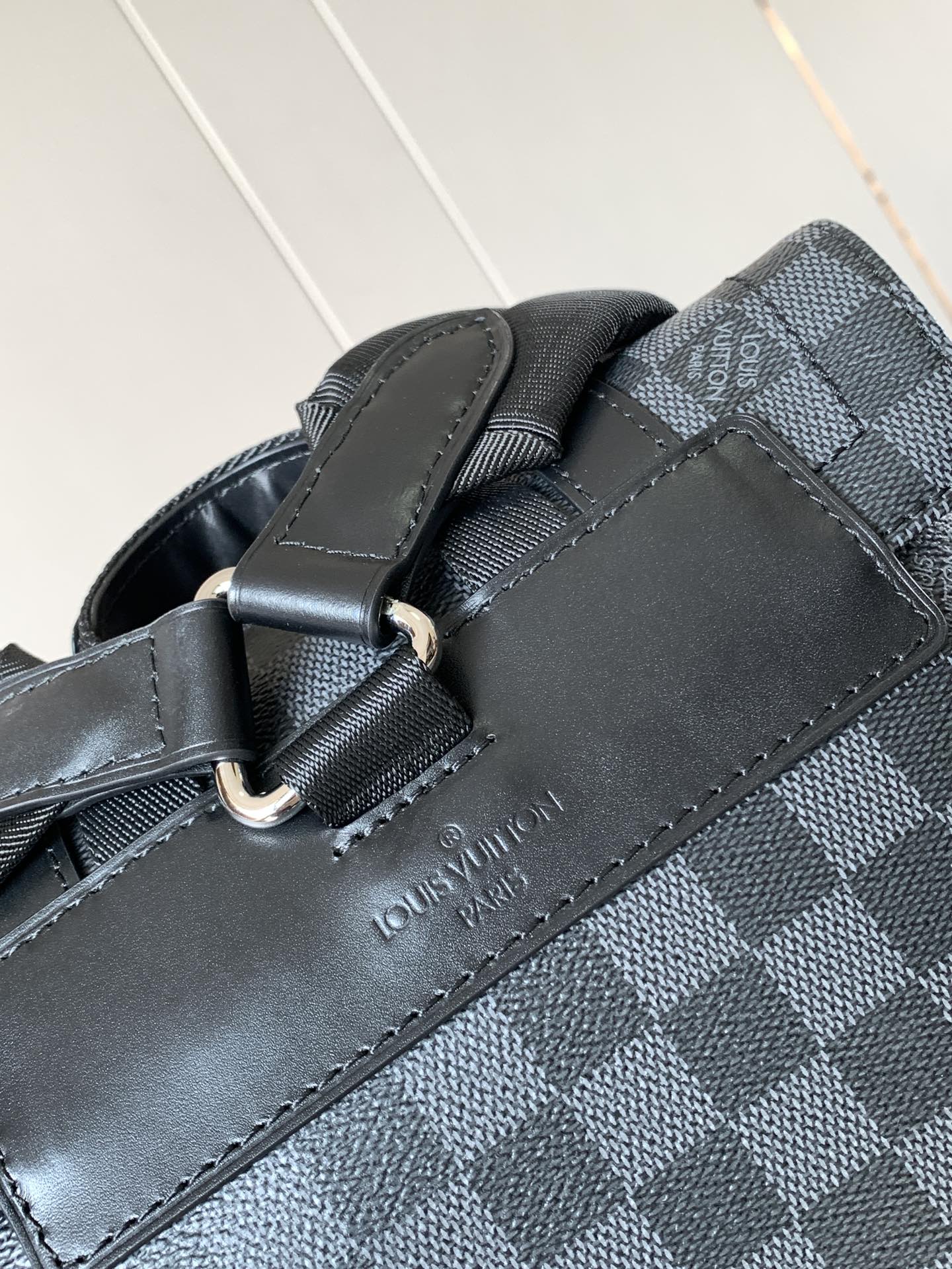 CHRISTOPHER MM BACKPACK 47 IN BLACK DAMIER GRAPHITE CANVAS