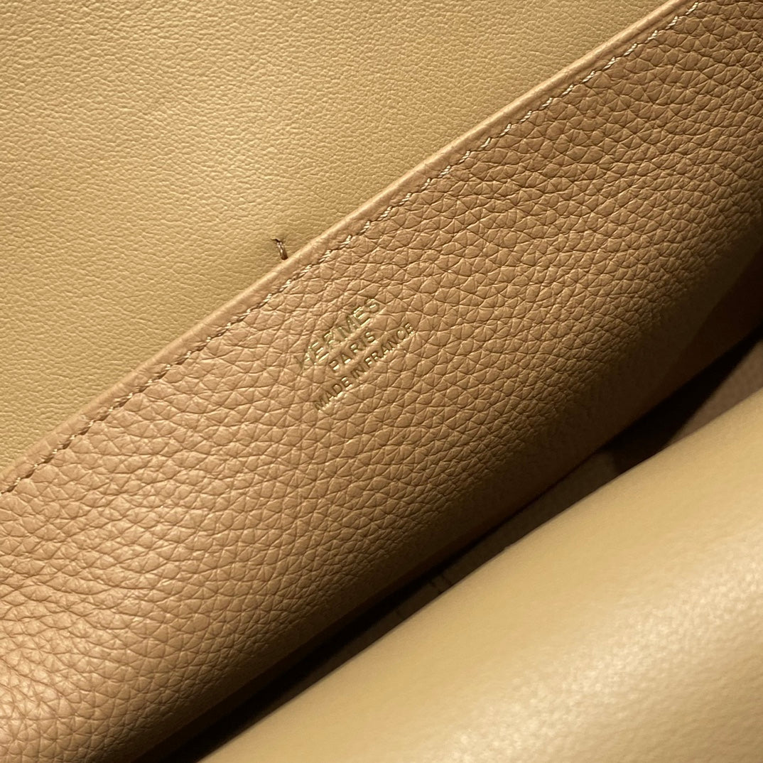 HALZAN 25 HANDLE BAG IN TORTILLA BROWN GRAINED CALFSKIN
