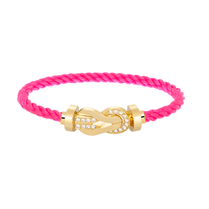 [AURORA]CHANCE LARGE 8 FIGURE BUCKLE HALF DIAMOND BRACELET GOLD