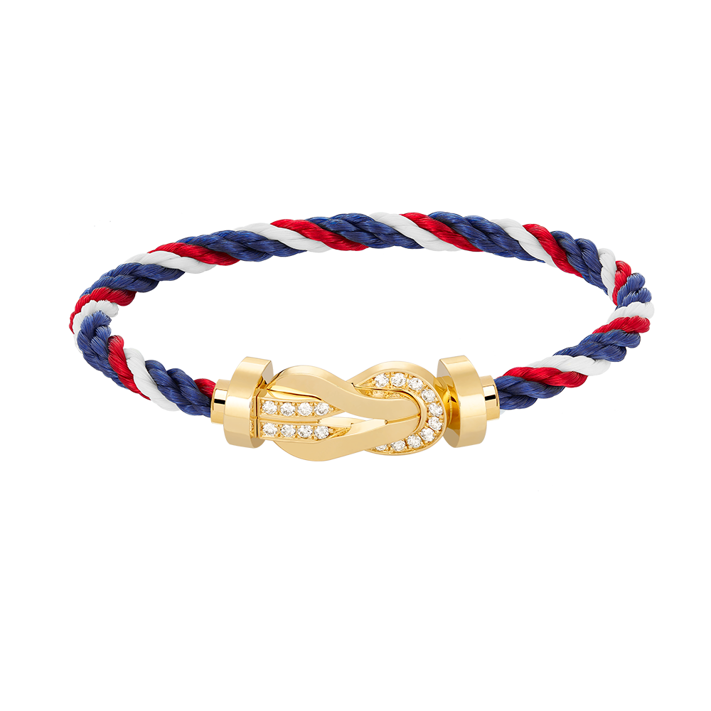 [AURORA]CHANCE LARGE 8 FIGURE BUCKLE HALF DIAMOND BRACELET GOLD