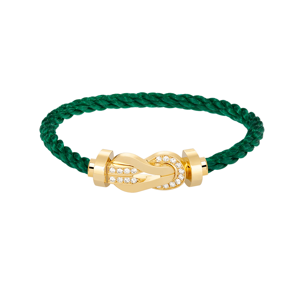 [AURORA]CHANCE LARGE 8 FIGURE BUCKLE HALF DIAMOND BRACELET GOLD
