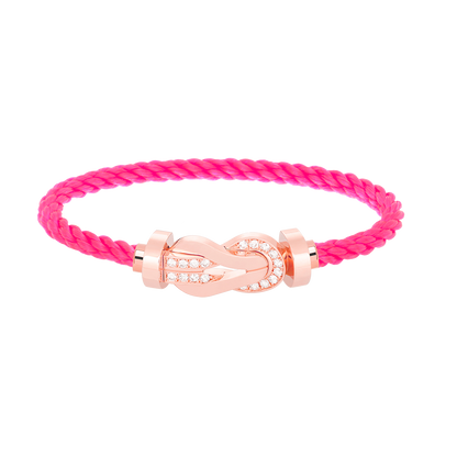 [AURORA]CHANCE LARGE 8 FIGURE BUCKLE HALF DIAMOND BRACELET ROSE GOLD