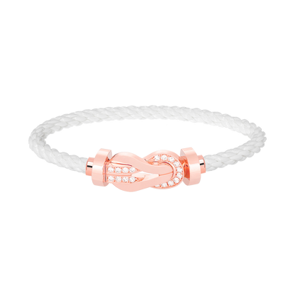 [AURORA]CHANCE LARGE 8 FIGURE BUCKLE HALF DIAMOND BRACELET ROSE GOLD