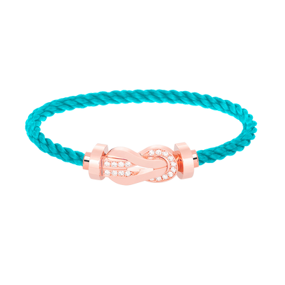 [AURORA]CHANCE LARGE 8 FIGURE BUCKLE HALF DIAMOND BRACELET ROSE GOLD