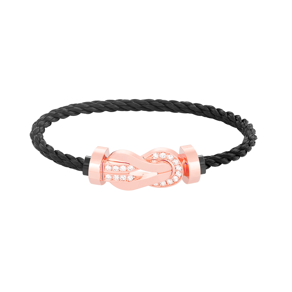 [AURORA]CHANCE LARGE 8 FIGURE BUCKLE HALF DIAMOND BRACELET ROSE GOLD