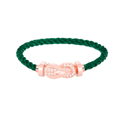 [AURORA]CHANCE LARGE 8 FIGURE BUCKLE HALF DIAMOND BRACELET ROSE GOLD