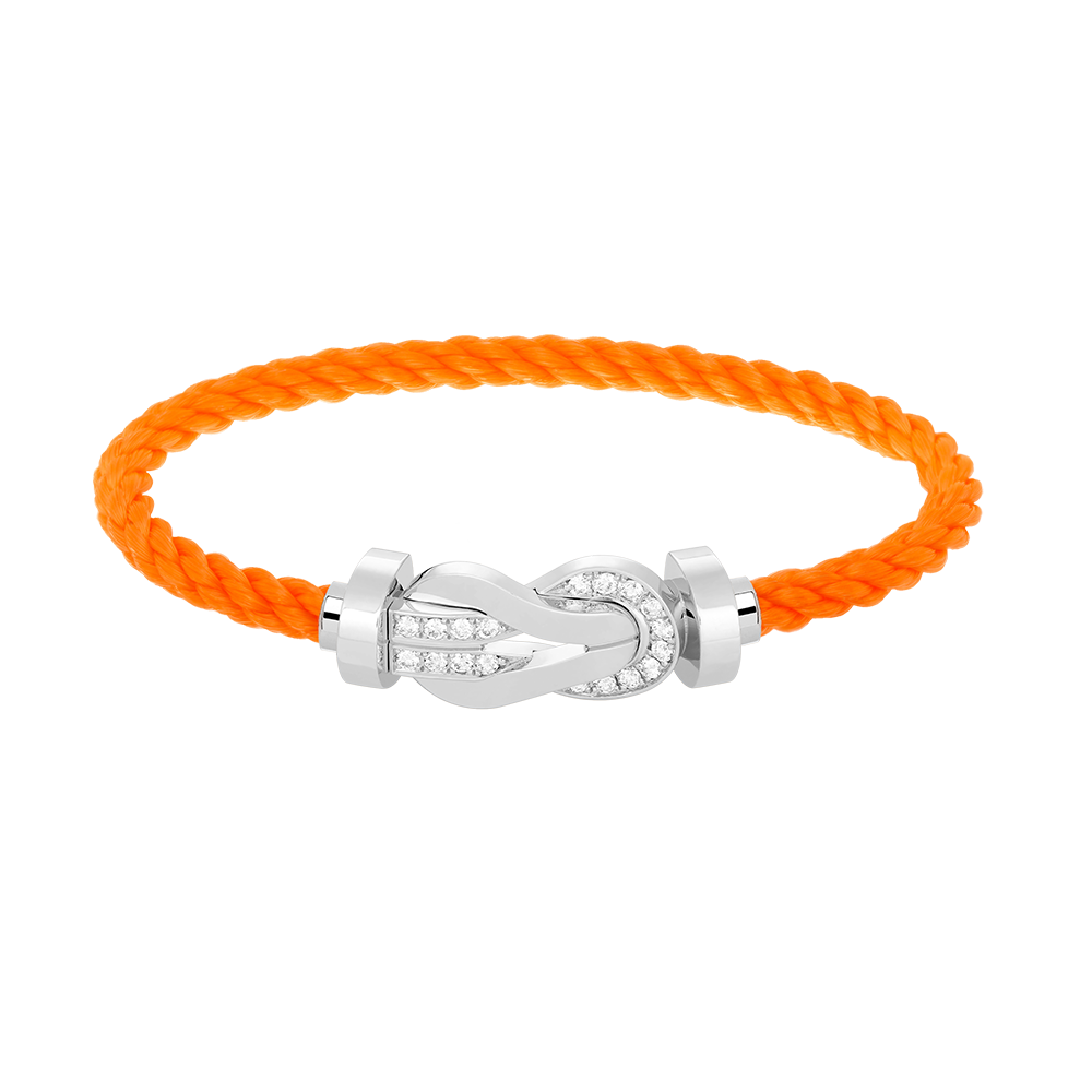 [AURORA]CHANCE LARGE 8 FIGURE BUCKLE HALF DIAMOND BRACELET SILVER