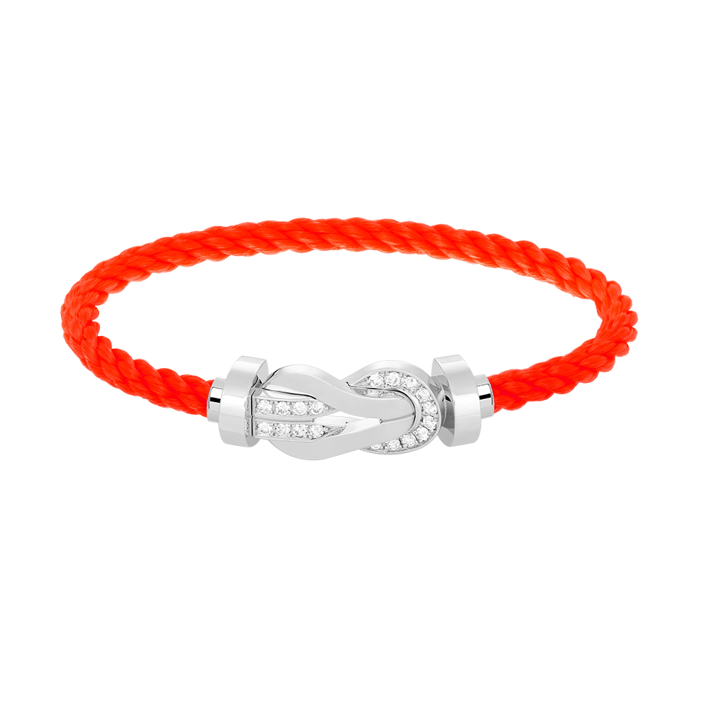 [AURORA]CHANCE LARGE 8 FIGURE BUCKLE HALF DIAMOND BRACELET SILVER