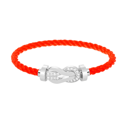 [AURORA]CHANCE LARGE 8 FIGURE BUCKLE HALF DIAMOND BRACELET SILVER