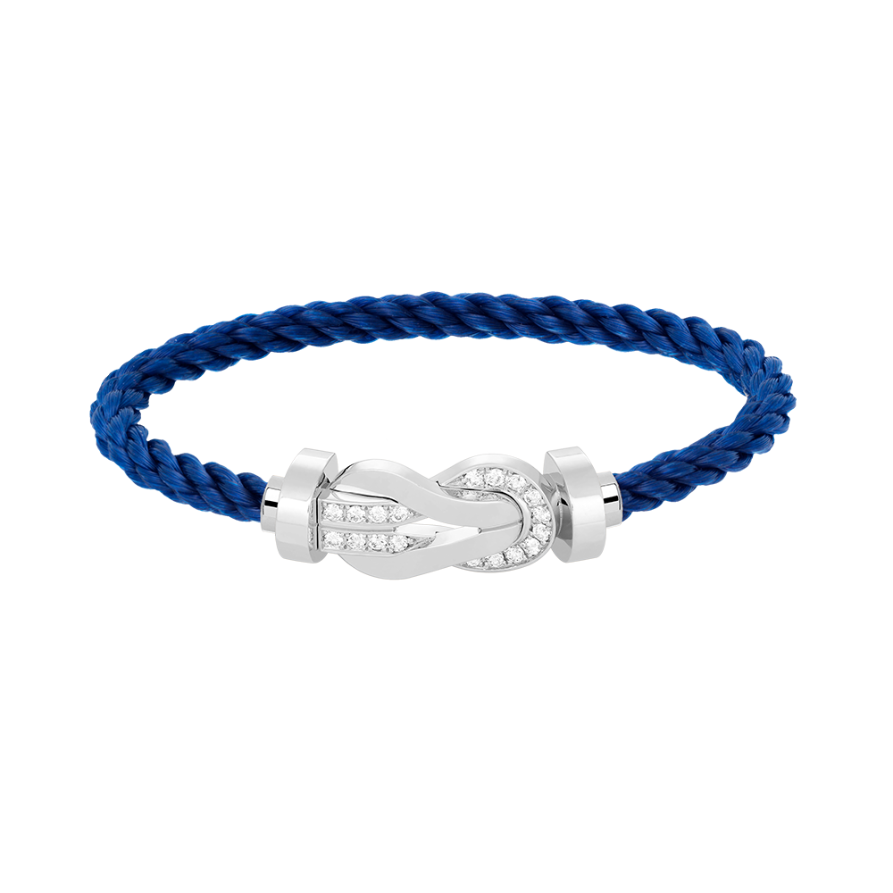 [AURORA]CHANCE LARGE 8 FIGURE BUCKLE HALF DIAMOND BRACELET SILVER