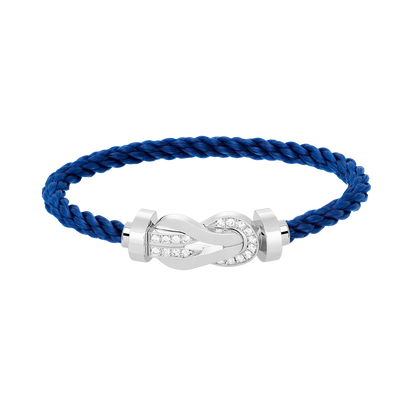 [AURORA]CHANCE LARGE 8 FIGURE BUCKLE HALF DIAMOND BRACELET SILVER