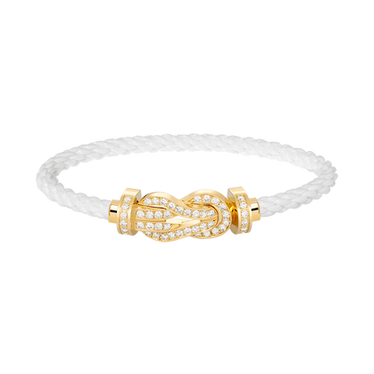 [AURORA]CHANCE LARGE 8 FIGURE BUCKLE FULLDIAMOND BRACELET GOLD