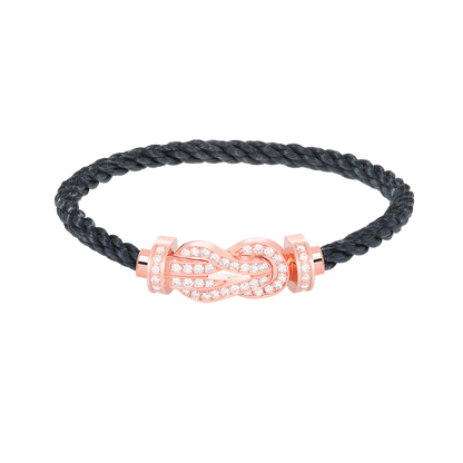 [AURORA]CHANCE LARGE 8 FIGURE BUCKLE FULL DIAMOND BRACELET ROSE GOLD