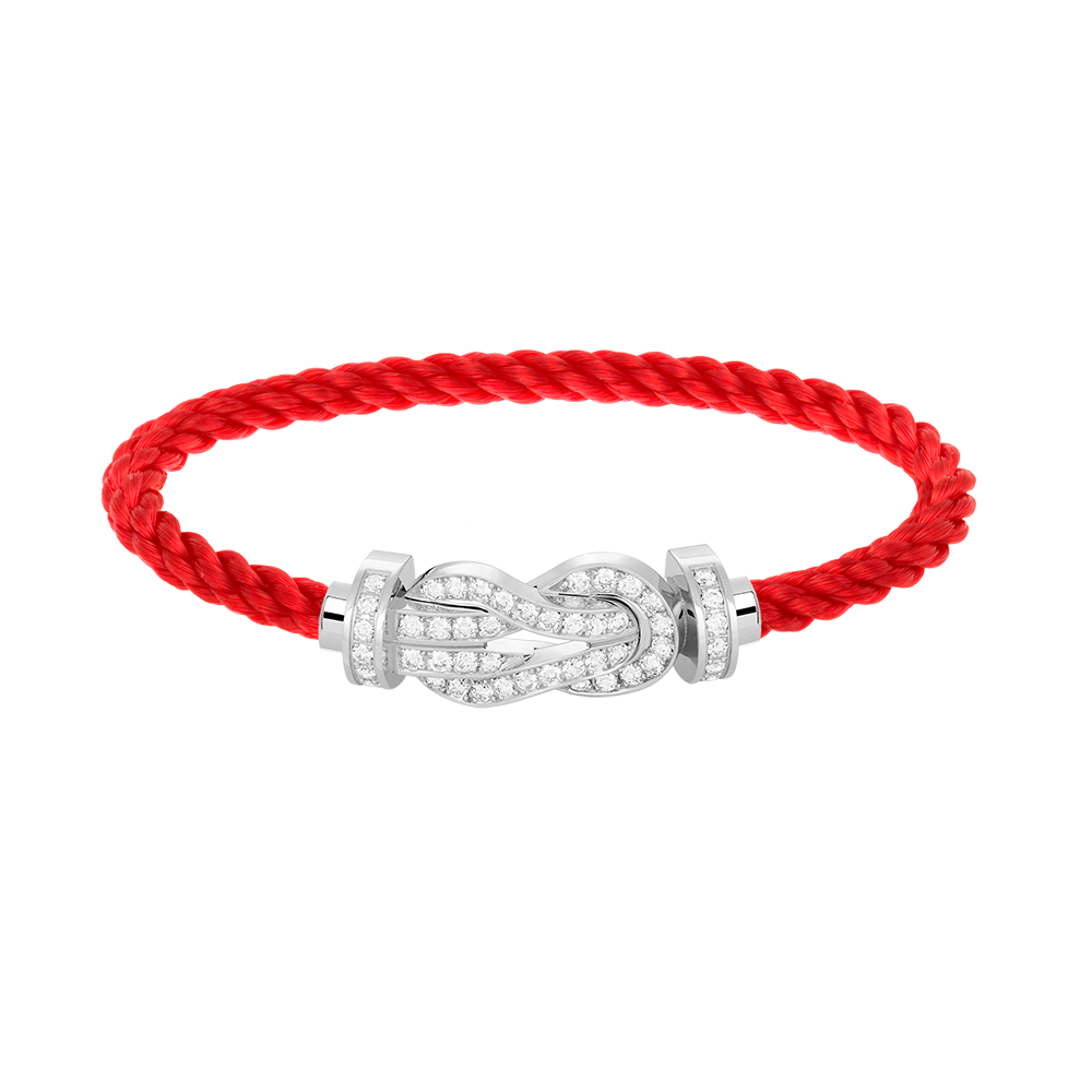 [AURORA]CHANCE LARGE 8 FIGURE BUCKLE FULL DIAMOND BRACELET SILVER