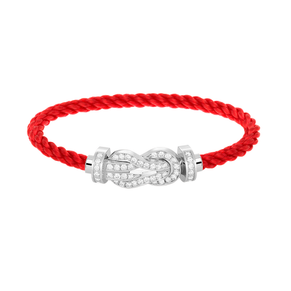 [AURORA]CHANCE LARGE 8 FIGURE BUCKLE FULL DIAMOND BRACELET SILVER