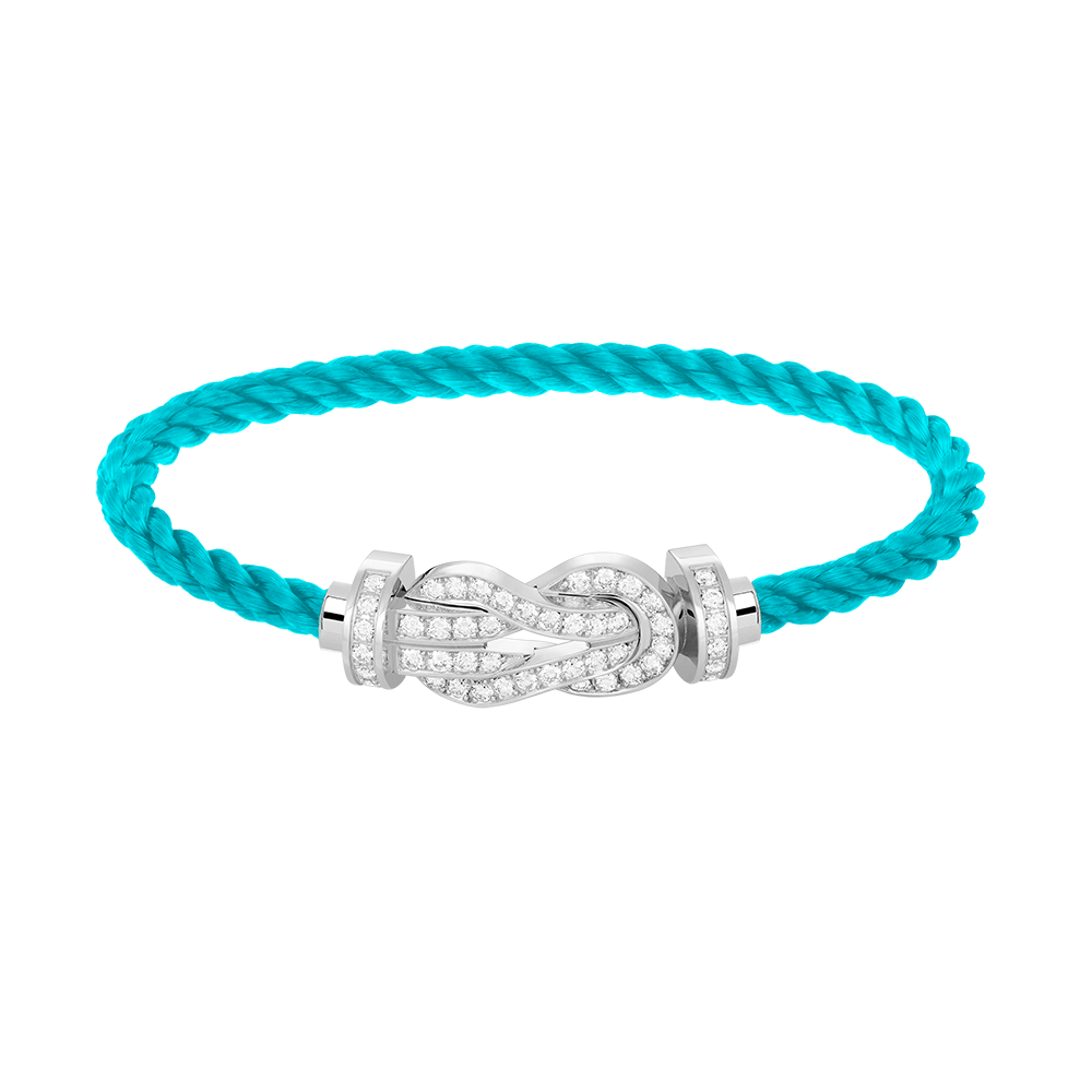 [AURORA]CHANCE LARGE 8 FIGURE BUCKLE FULL DIAMOND BRACELET SILVER