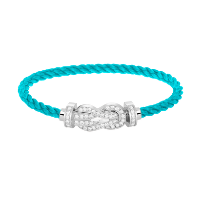 [AURORA]CHANCE LARGE 8 FIGURE BUCKLE FULL DIAMOND BRACELET SILVER