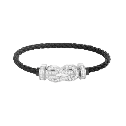 [AURORA]CHANCE LARGE 8 FIGURE BUCKLE FULL DIAMOND BRACELET SILVER