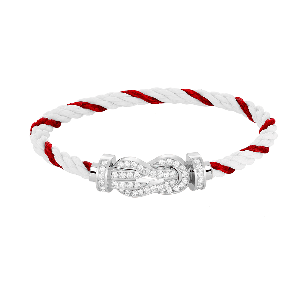[AURORA]CHANCE LARGE 8 FIGURE BUCKLE FULL DIAMOND BRACELET SILVER
