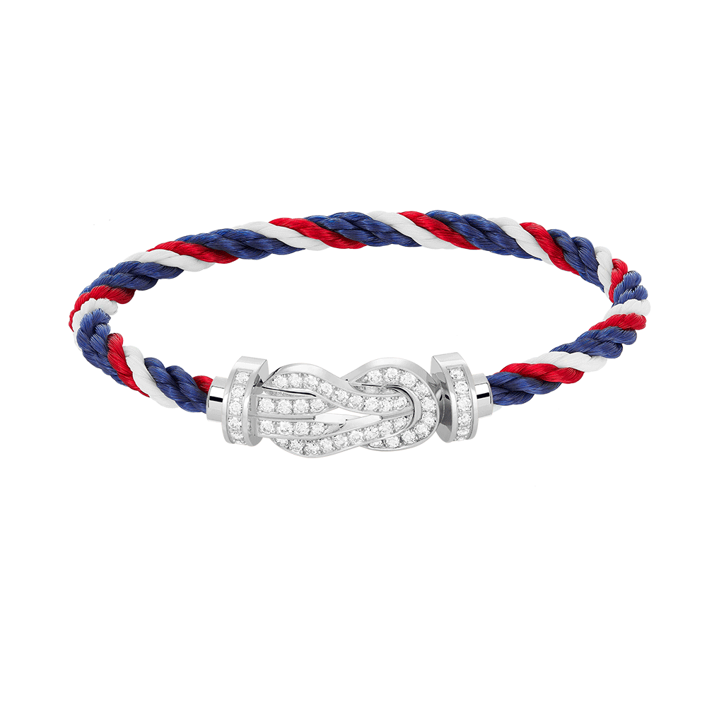 [AURORA]CHANCE LARGE 8 FIGURE BUCKLE FULL DIAMOND BRACELET SILVER