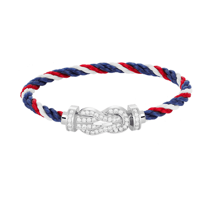 [AURORA]CHANCE LARGE 8 FIGURE BUCKLE FULL DIAMOND BRACELET SILVER