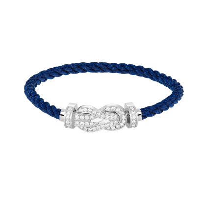 [AURORA]CHANCE LARGE 8 FIGURE BUCKLE FULL DIAMOND BRACELET SILVER