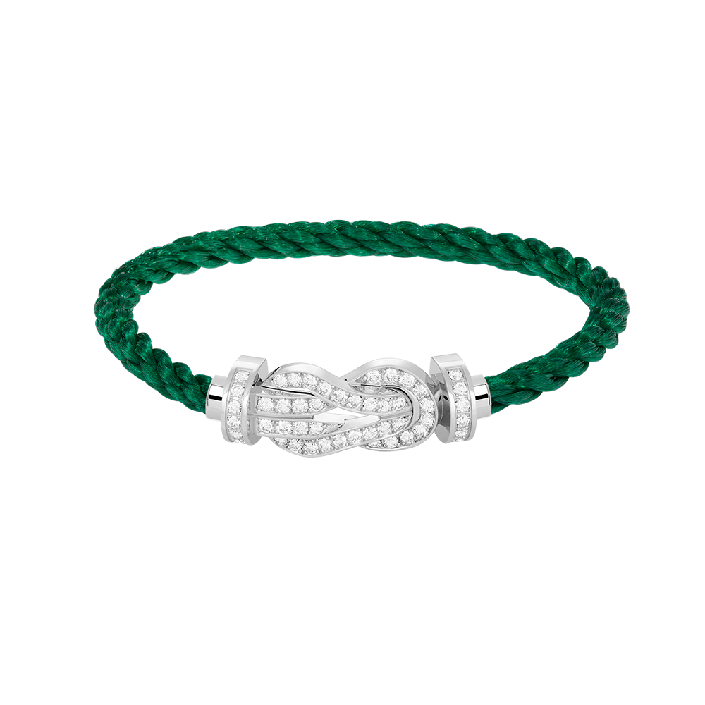 [AURORA]CHANCE LARGE 8 FIGURE BUCKLE FULL DIAMOND BRACELET SILVER
