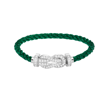 [AURORA]CHANCE LARGE 8 FIGURE BUCKLE FULL DIAMOND BRACELET SILVER