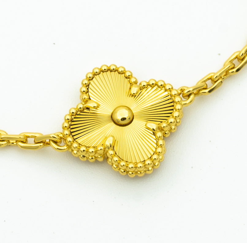 [basloveJW]CLOVER ARMBAND 5 MOTIVE GOLD DIAMANT 
