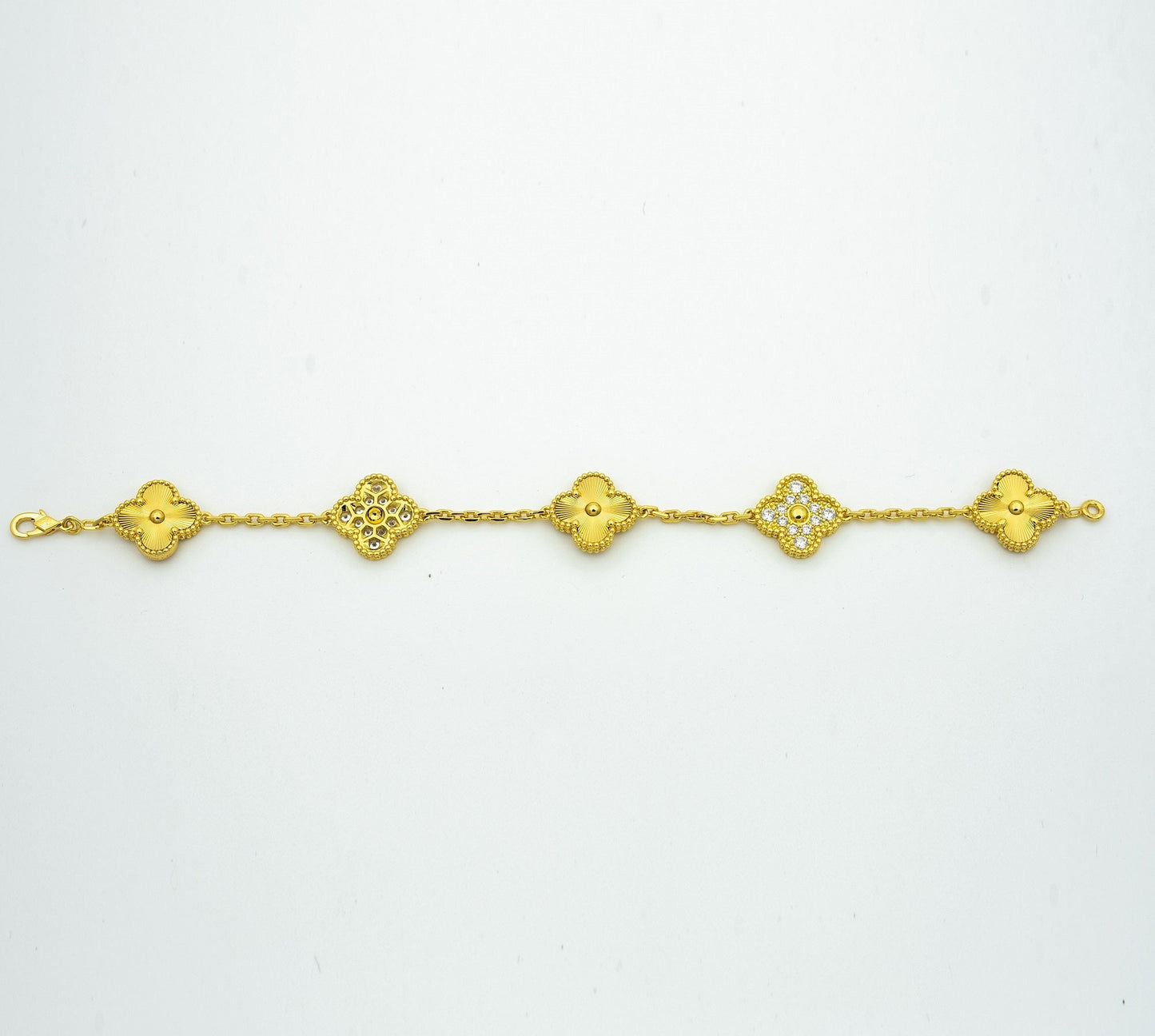 [basloveJW]CLOVER ARMBAND 5 MOTIVE GOLD DIAMANT 