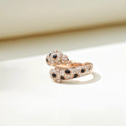 [AURORA]PANTHERE DOUBLE LEOPARD HEAD RING(NO BOX)