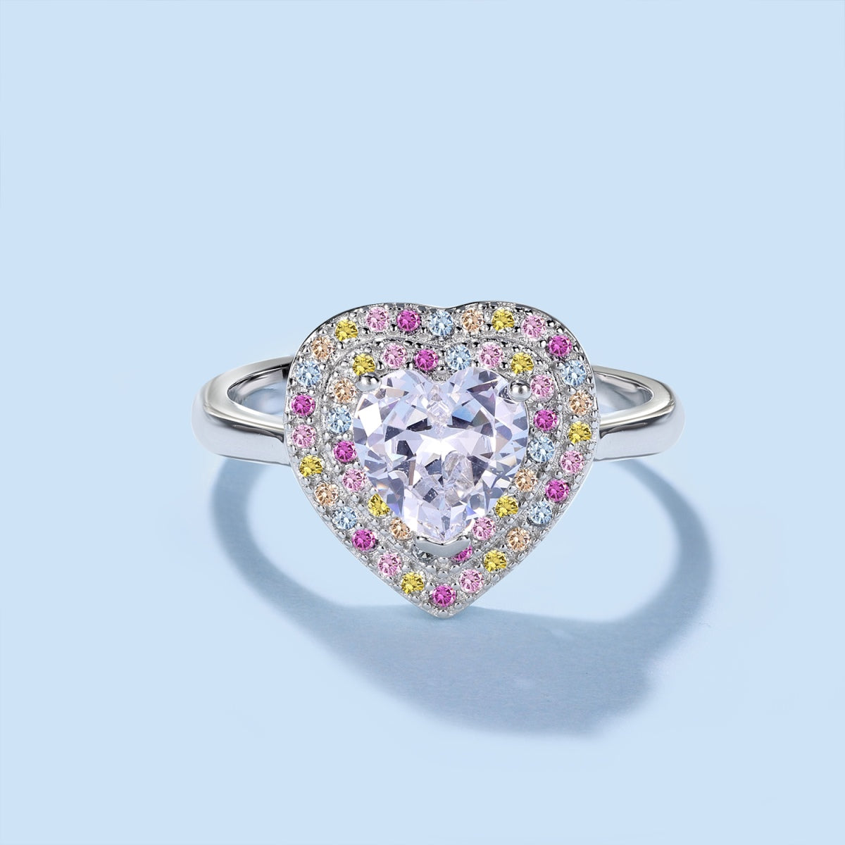 [AURORA]Delicate Ebullient Heart Shape Wedding Ring