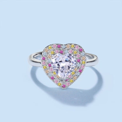 [AURORA]Delicate Ebullient Heart Shape Wedding Ring