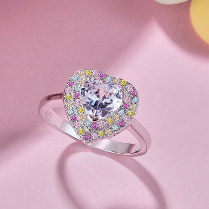 [AURORA]Delicate Ebullient Heart Shape Wedding Ring