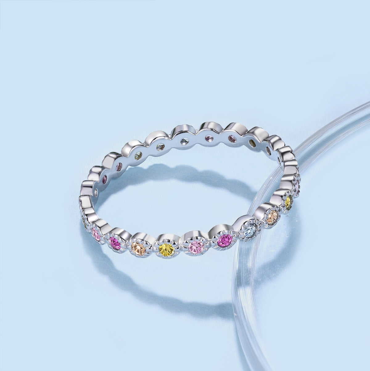 [AURORA]Radiant Sparkling Round Cut Daily Ring