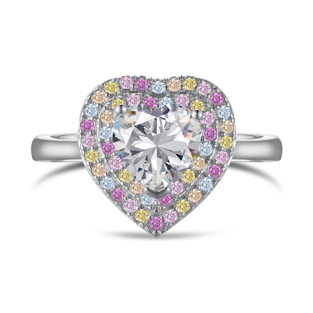 [AURORA]Delicate Ebullient Heart Shape Wedding Ring