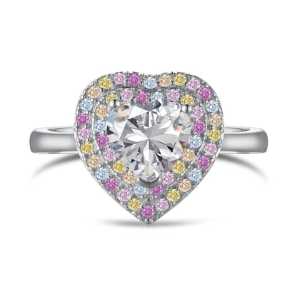 [AURORA]Delicate Ebullient Heart Shape Wedding Ring