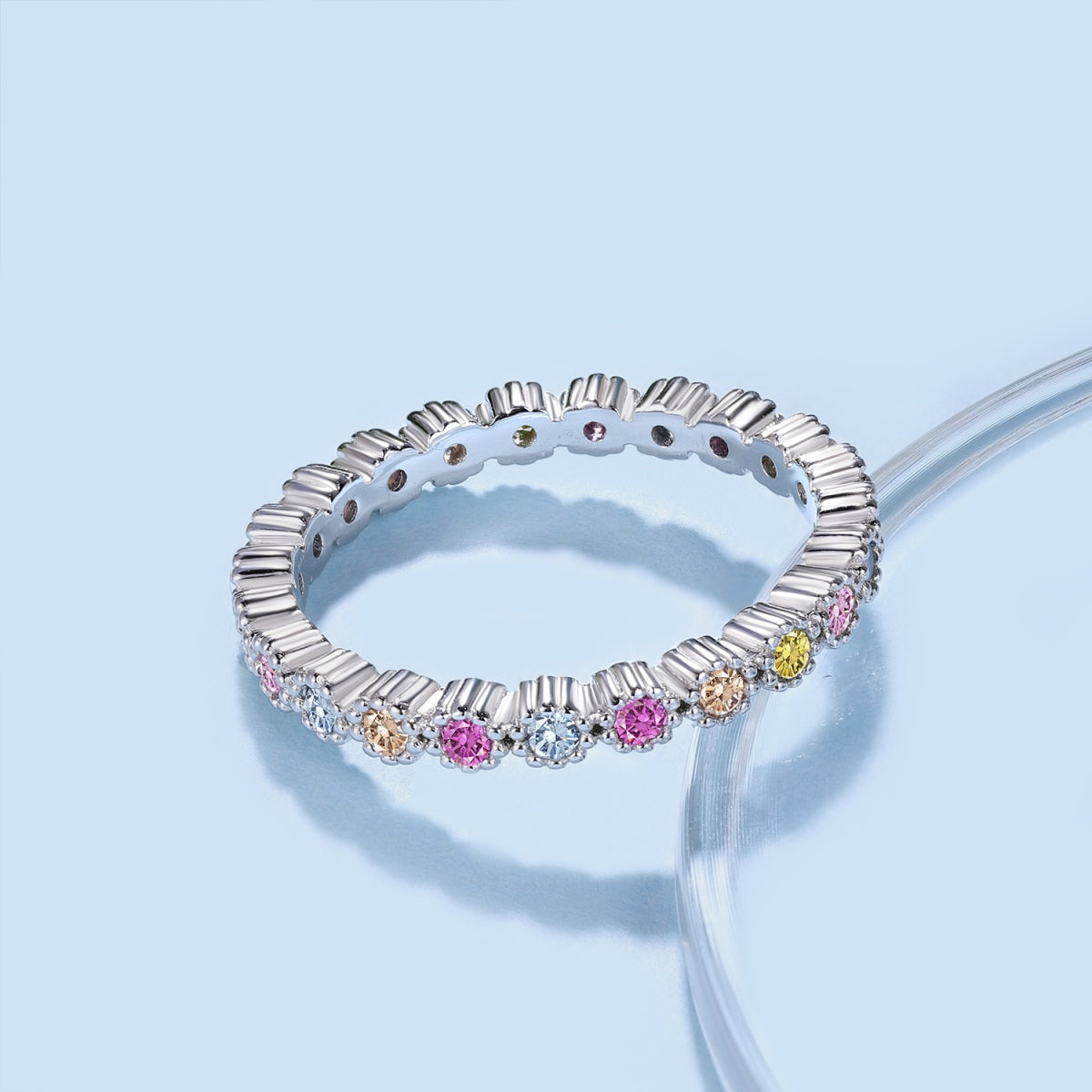 [AURORA]Unique Scintillating Round Cut Daily Ring