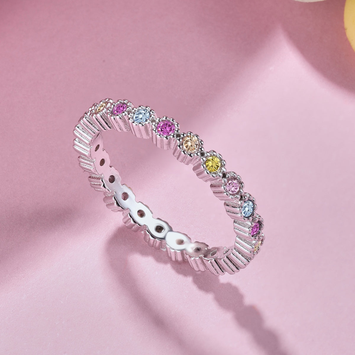 [AURORA]Unique Scintillating Round Cut Daily Ring