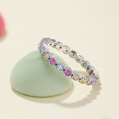 [AURORA]Unique Scintillating Round Cut Daily Ring