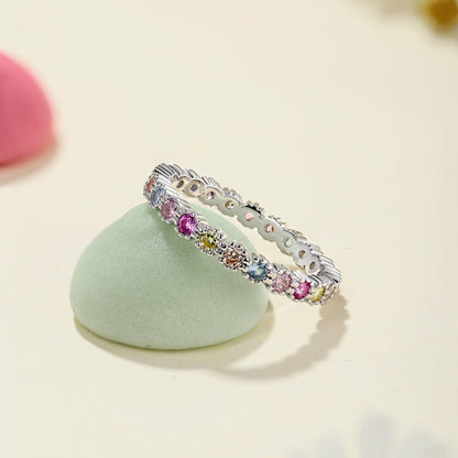 [AURORA]Exquisite Colorful Round Cut Party Ring