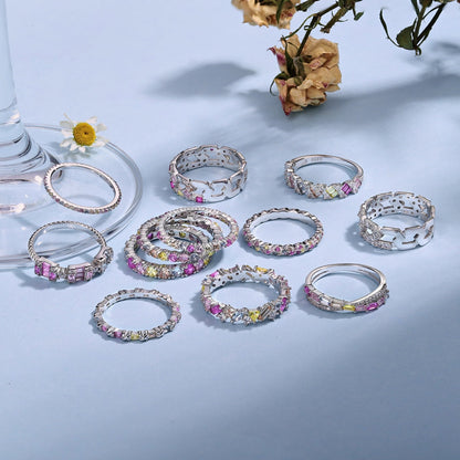 [AURORA]Exquisite Colorful Round Cut Party Ring