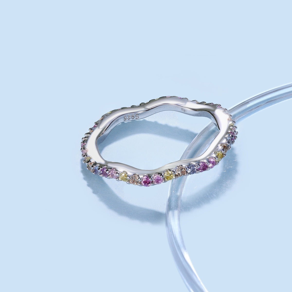 [AURORA]Dainty Colorful Round Cut Party Ring
