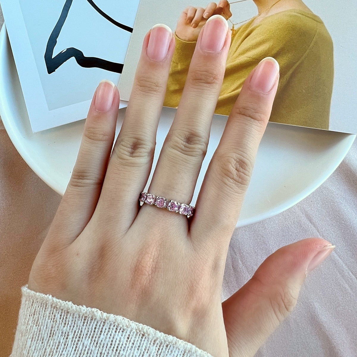 [AURORA]Eternity Round Cut Tennis Ring