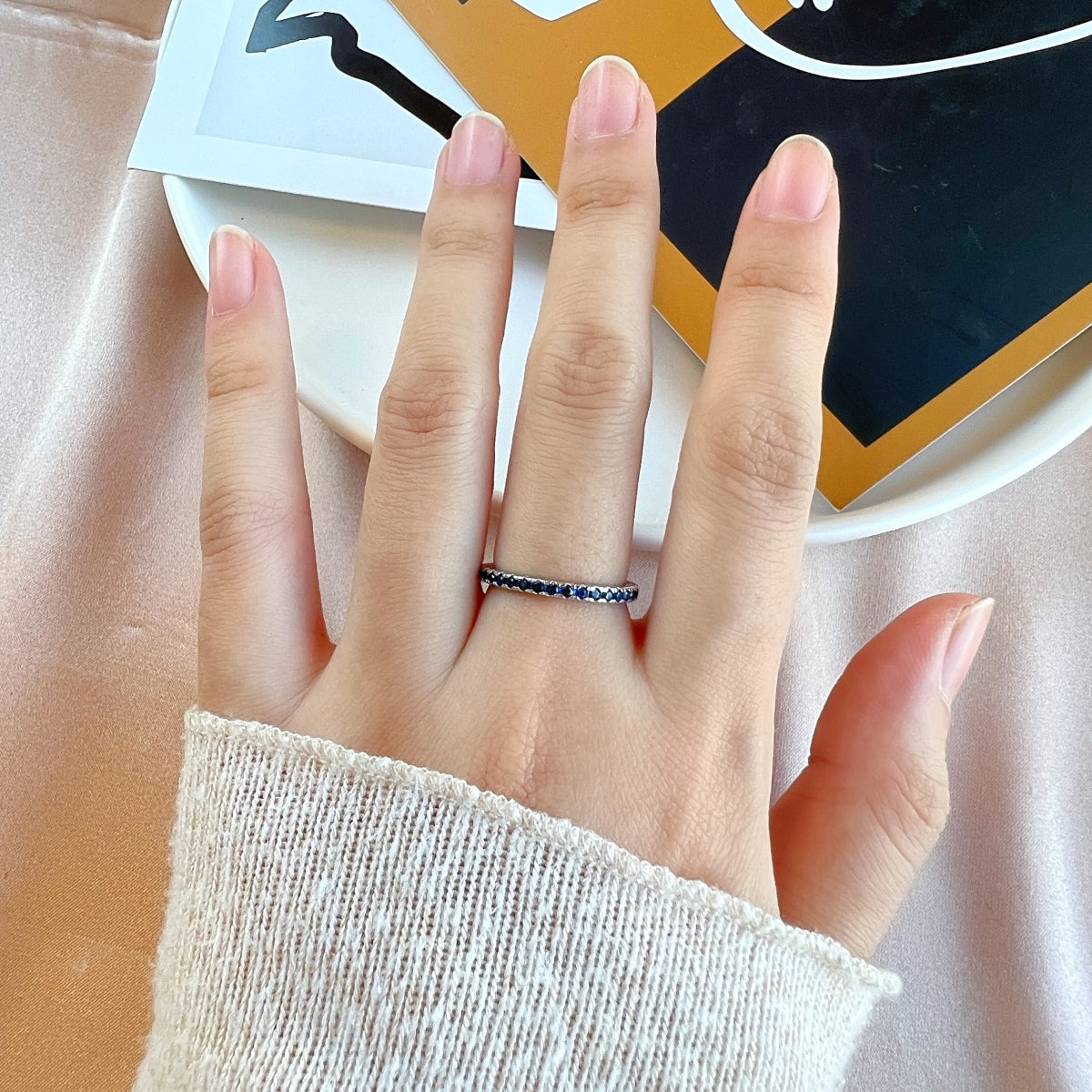 [AURORA]Delicate Sparkling Round Cut Daily Ring