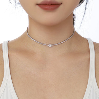 [AURORA]1.0 Carat Shining Oval Cut Necklace