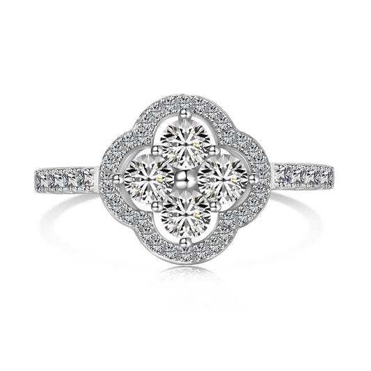 [AURORA]Four Leaf Clover Flower Design Ring